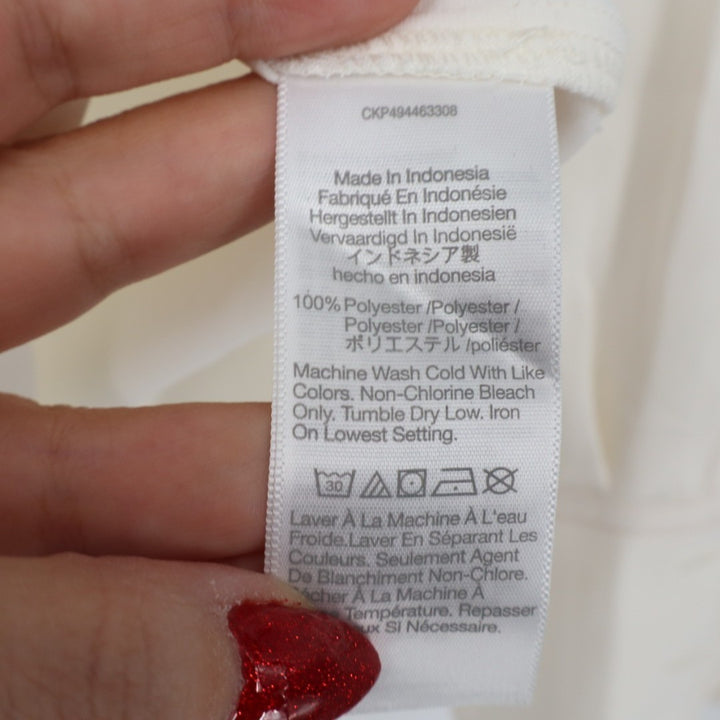 Madewell Contrast-Stitch Popover Shirt Women Small White Spread Collar Button Up