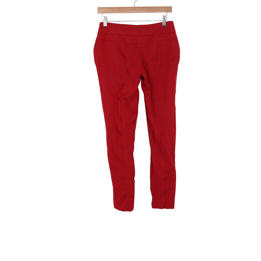 SOHO Apparel LTD Red Skinny Pants Womens Small Zipper Accents Stretch