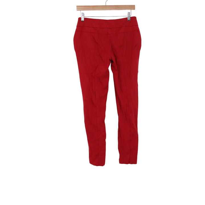 SOHO Apparel LTD Red Skinny Pants Womens Small Zipper Accents Stretch