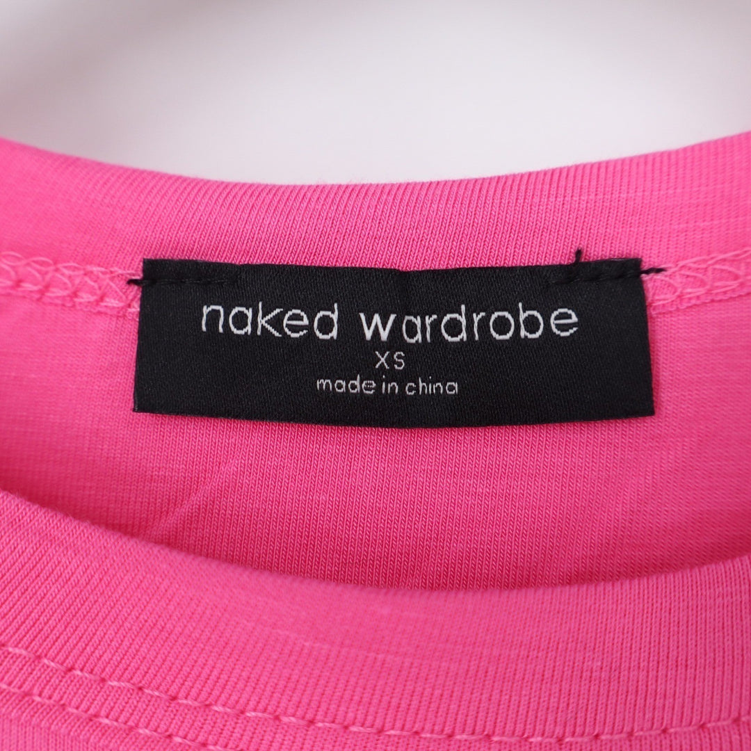 Naked Wardrobe Womens Neon Pink Long Sleeve Bodycon Mini Dress XS