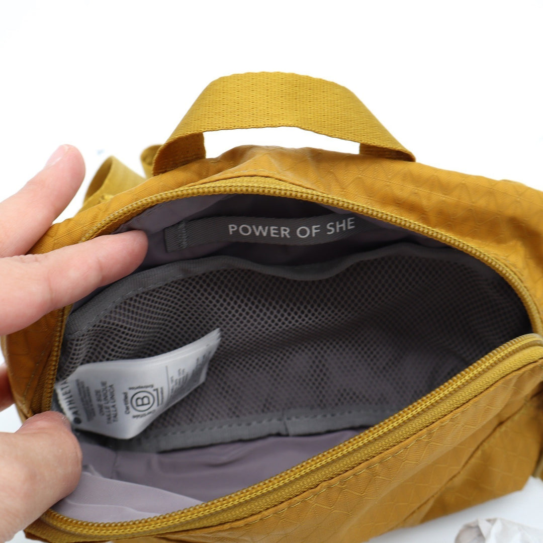 Athleta Excursion Belt Bag Mustard Yellow Ripstop Nylon Waist Pack
