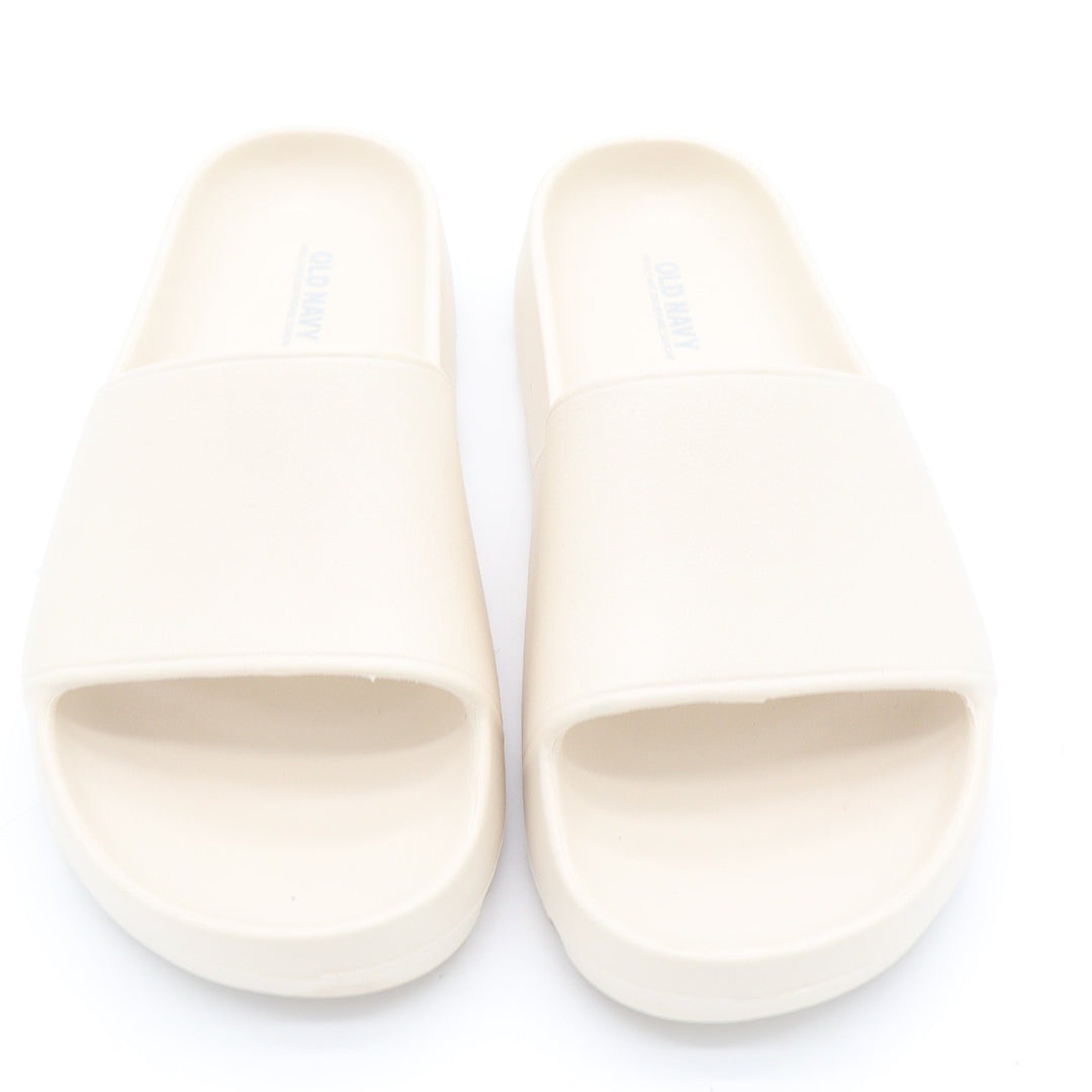 Old Navy Cream Platform Slide Sandals Women Size 7 Lug Sole Foam