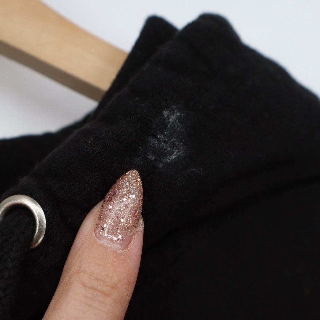 Hardcore Italians Hoodie Womens XL Black Cotton Kangaroo Pocket Long Sleeve