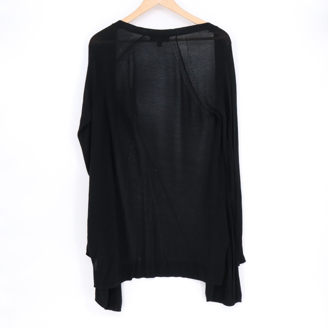 Mossimo Cardigan Sweater Womens Medium Black Rayon Tight Knit Winter Open Front