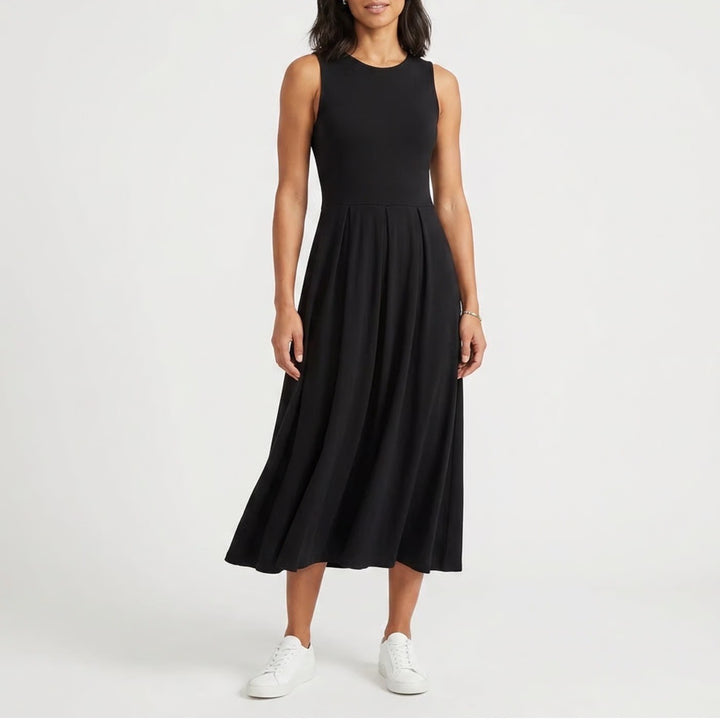Kirundo Womens Sleeveless Maxi Dress Black Viscose Tencel Blend Size S