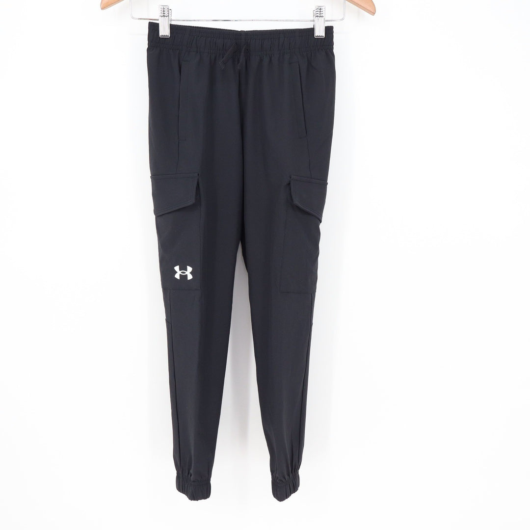 Under Armour Boys Pennant Woven Cargo Pants Black Youth Small YSM  NWT