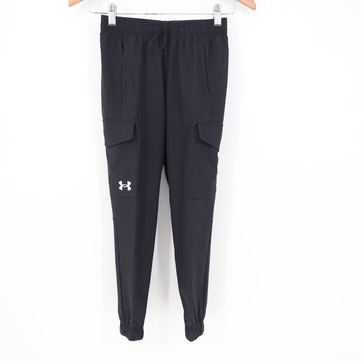 Under Armour Boys Pennant Woven Cargo Pants Black Youth Small YSM  NWT