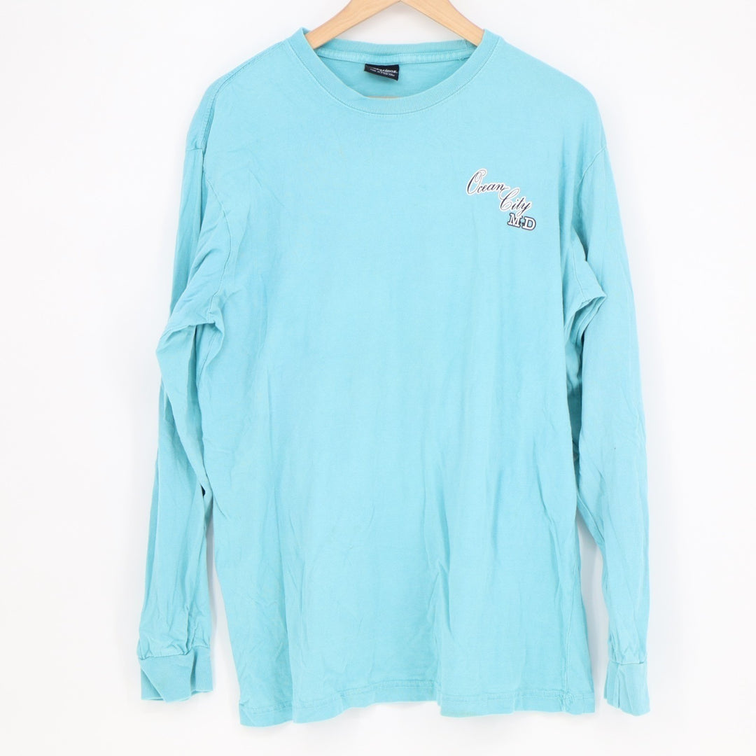 Sunsations T-Shirt Unisex Large Blue Ocean City, Maryland Graphic Long Sleeve