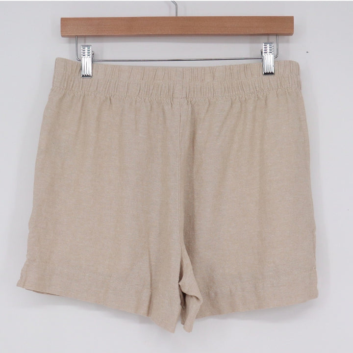 Old Navy Tan Linen Blend Comfort Waistband Shorts Women's Medium