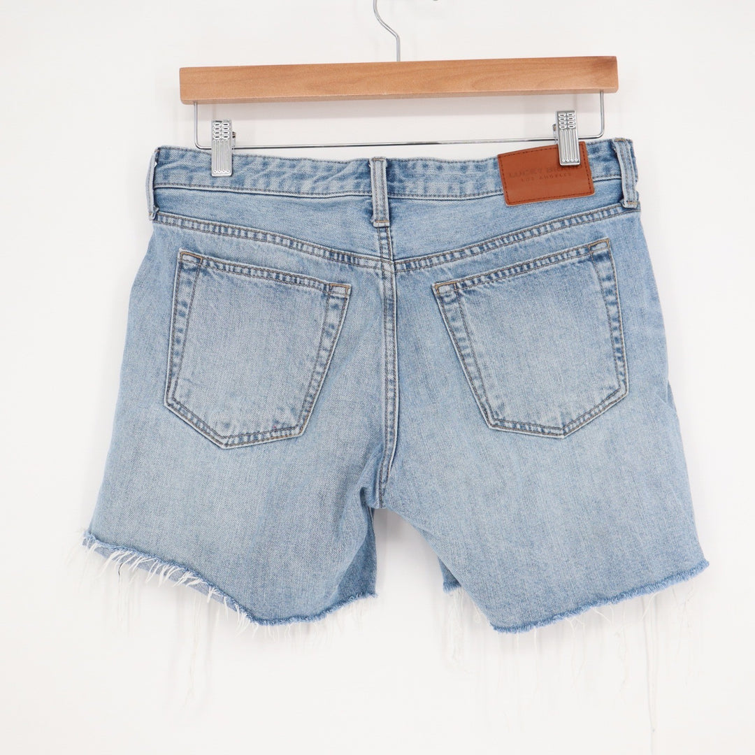Lucky Brand Distressed Denim Shorts Light Wash Frayed Hem Size 4/27