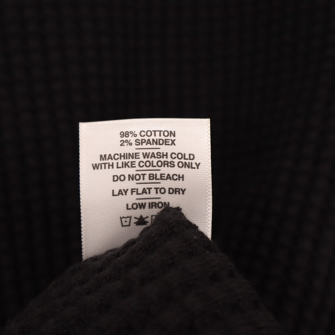 American Giant Crew T Shirt Mens Small Black Cotton Stretch Waffle Knit Slim Fit