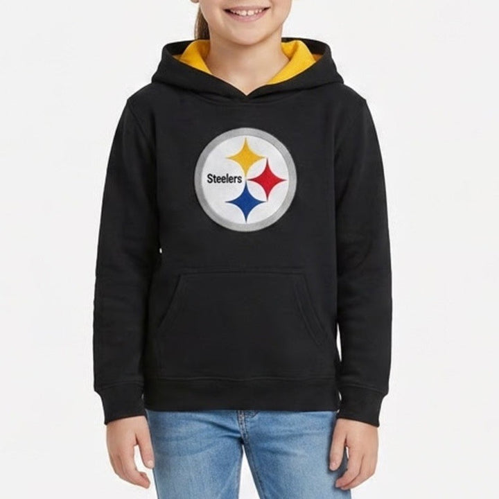 NFL Team Apparel Pittsburgh Steelers Kids Hoodie Black Yellow Medium 5/6 New