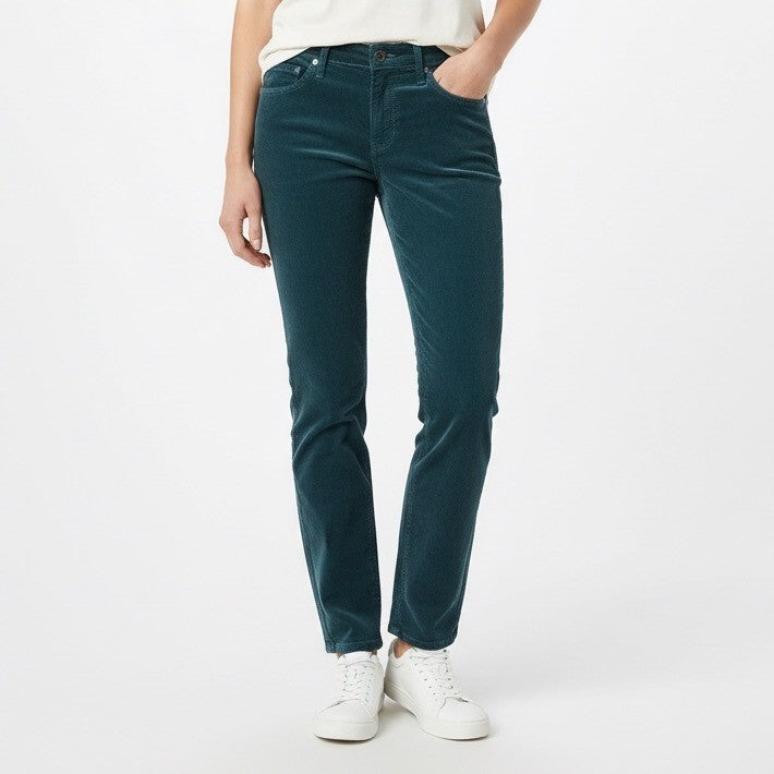AG Adriano Goldschmied The Prima Ankle Cigarette Corduroy Pants Teal Size 27