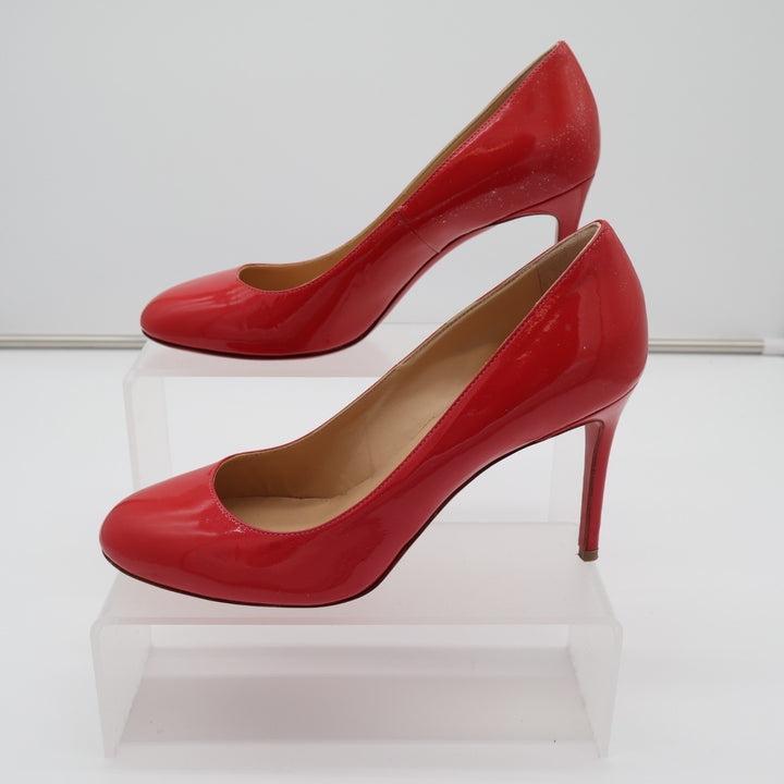 Christian Louboutin Punch Dolly Pump Womens 7.5 Red Patent Leather Stiletto Heel