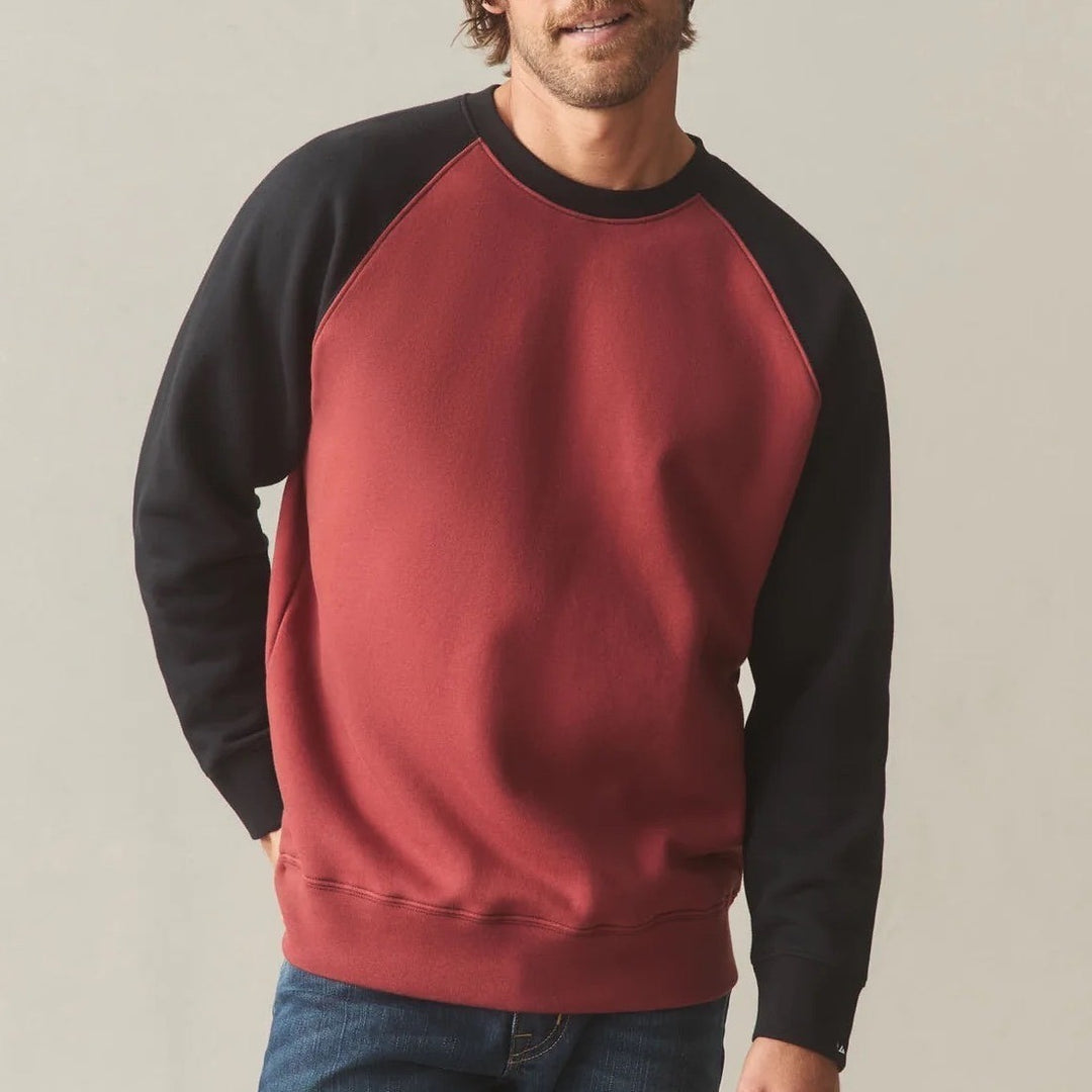 American Giant French Rib T-Shirt Mens XL Red Black Colorblock Cotton Pullover