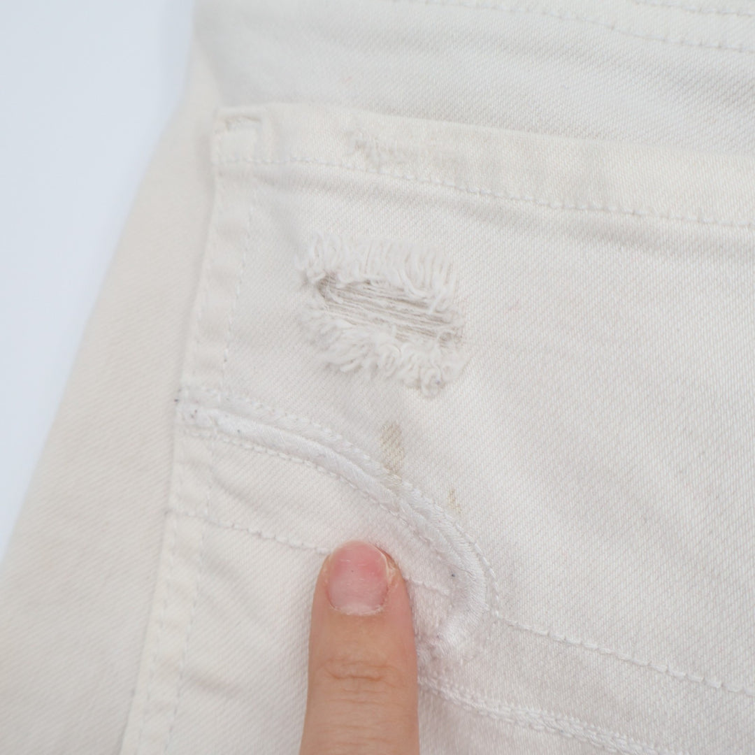 American Eagle Outfitters Shorts Womens 12 White Denim Cotton Stretch Distressed