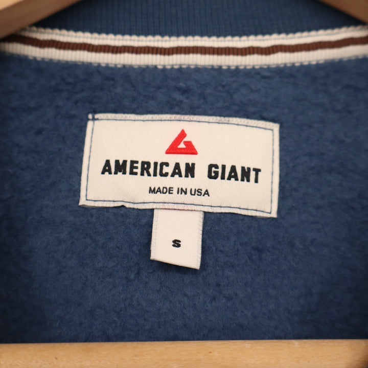 American Giant Midweight Sweatshirt Womens S Blue Cotton Ribbed Fleece Lined