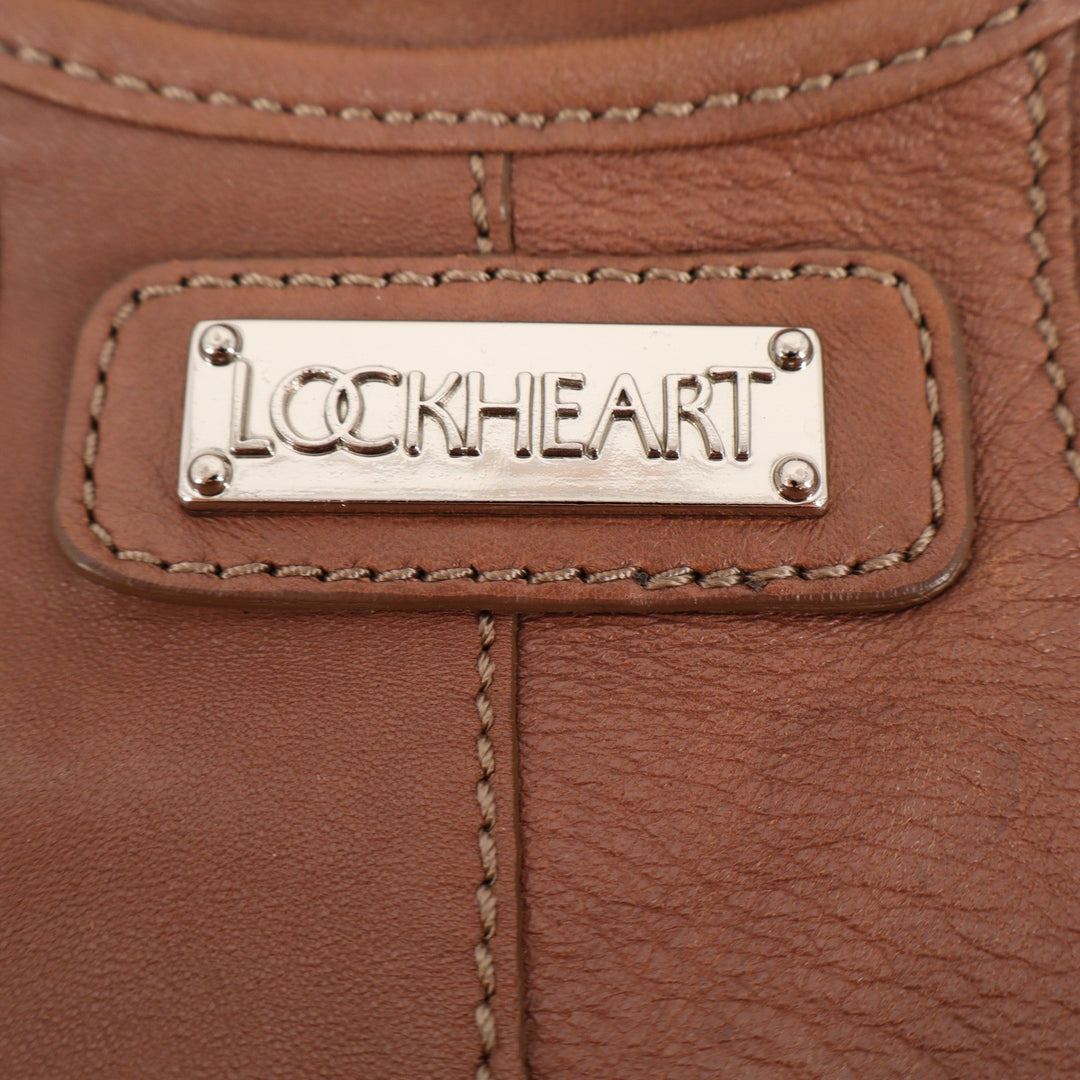 Lockheart Brown Woven Leather Geometric Tote Bag Satchel Shoulder Bag