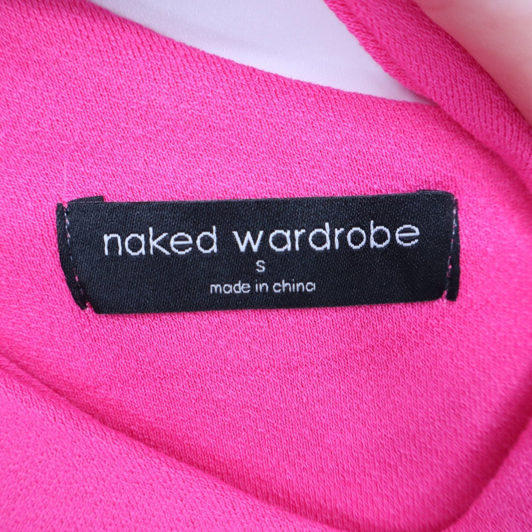 Naked Wardrobe Womens Neon Pink Asymmetric One Shoulder Bodycon Mini Dress Small