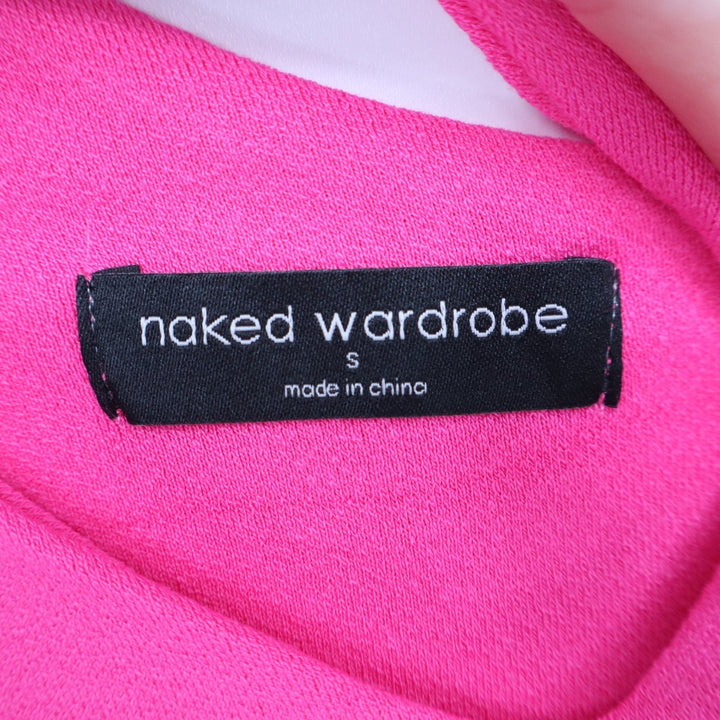 Naked Wardrobe Womens Neon Pink Asymmetric One Shoulder Bodycon Mini Dress Small