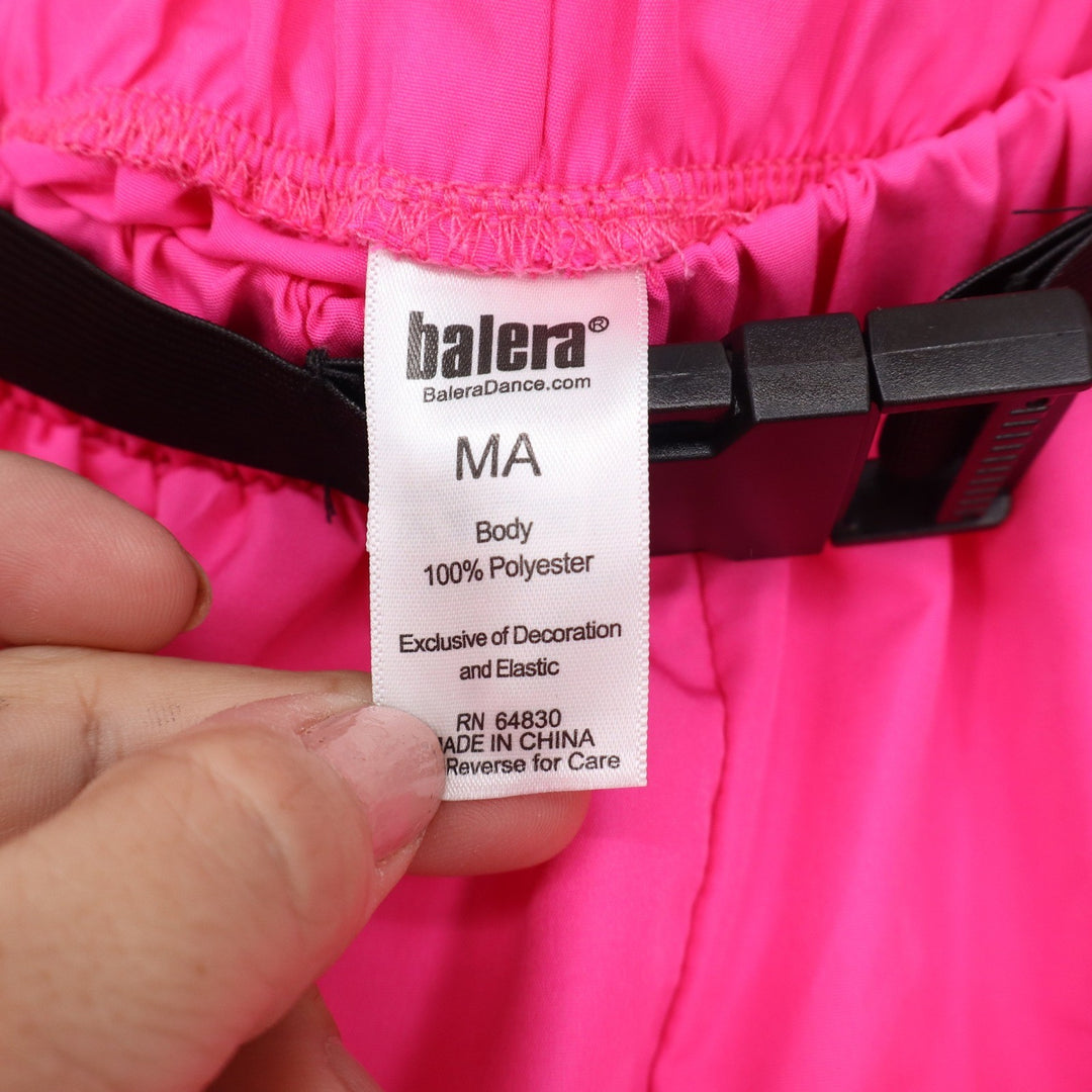 Balera Neon Pink Cargo Dance Pants Womens MA Buckle Belt Joggers