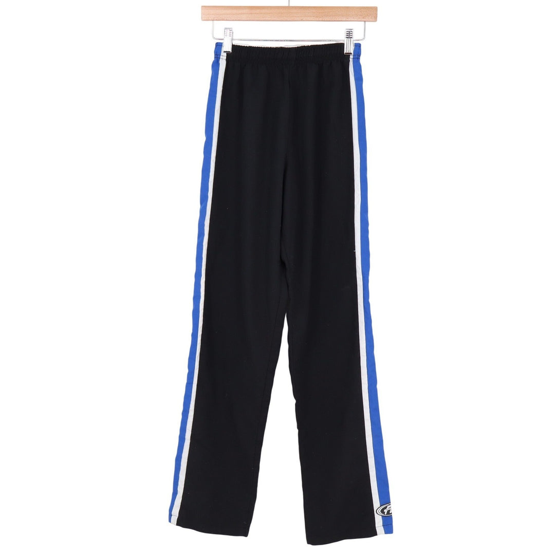 Frontline Dance Microfiber Track Pants Black Blue White Side Stripe Small
