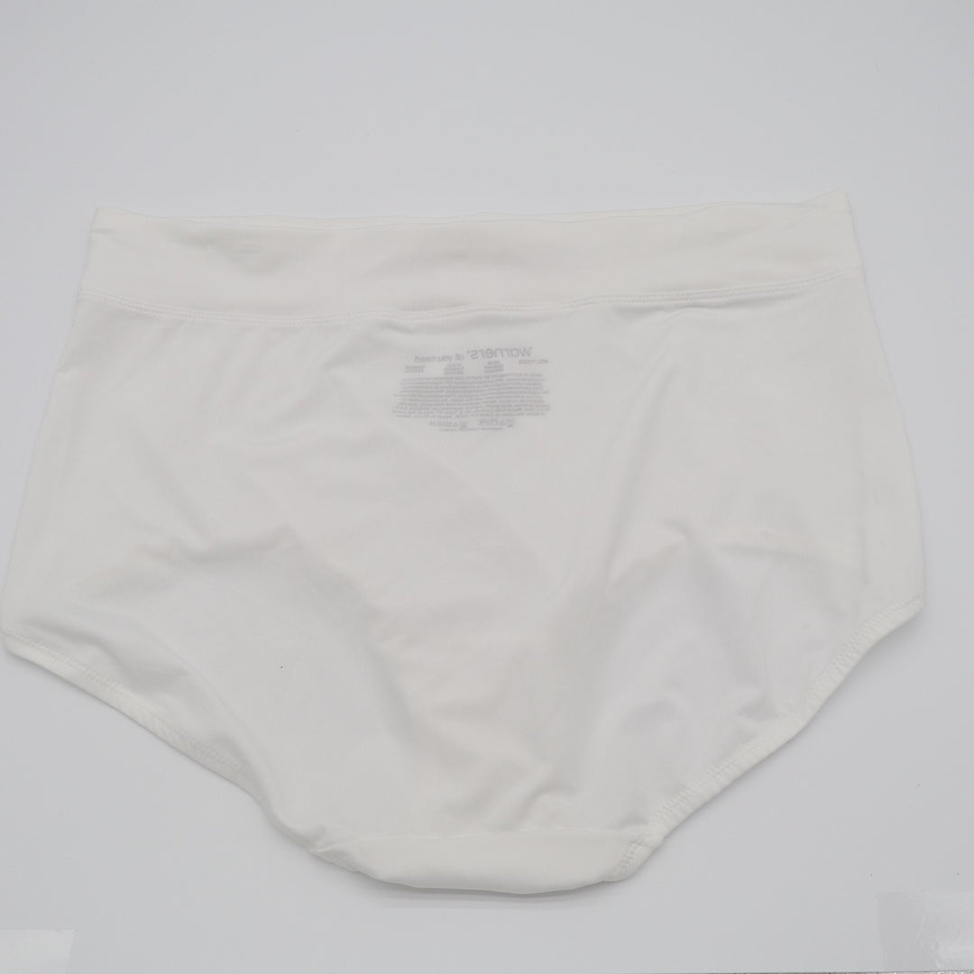 Warners No Pinching No Problems Tailored Microfiber Brief Panty Women 8/XL White