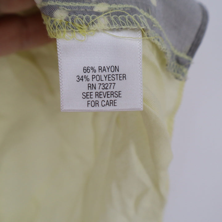 Simply Vera Vera Wang Womens Large Yellow Grey Floral Dot Layered Tank Top