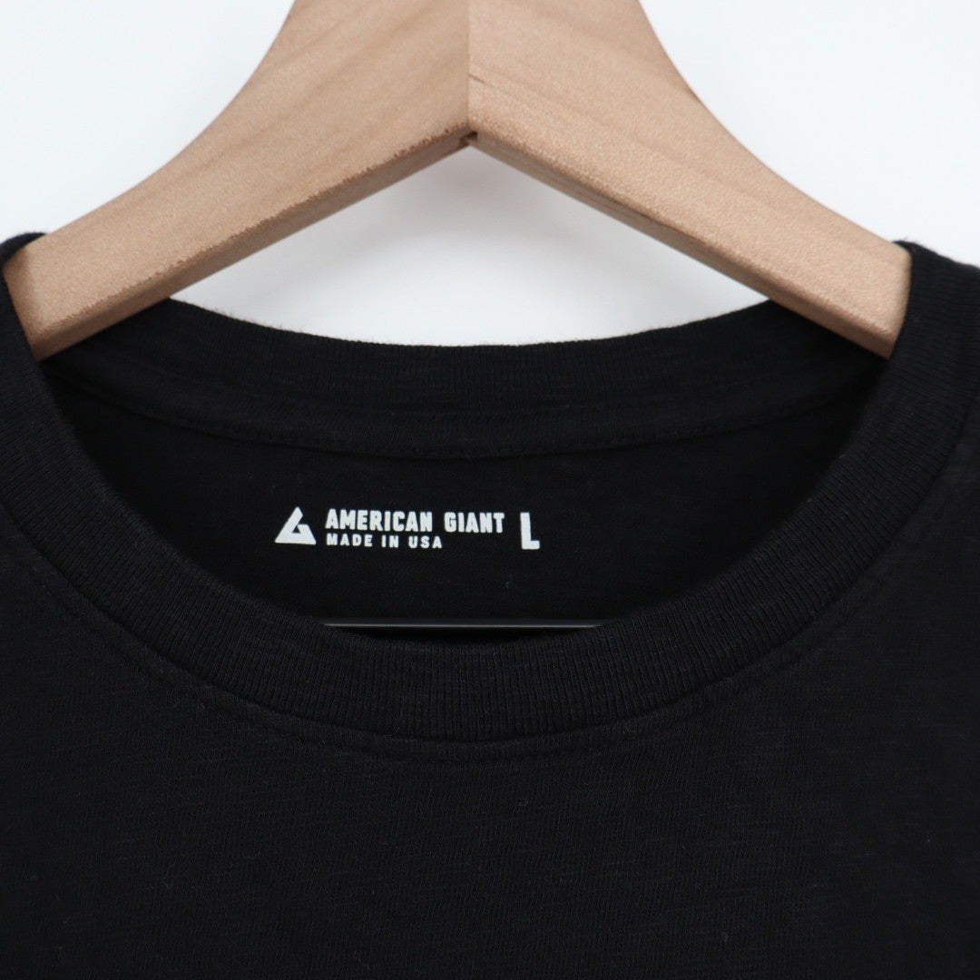 American Giant Classic Crew Neck T Shirt Black Mens Size L Made in USA Cotton