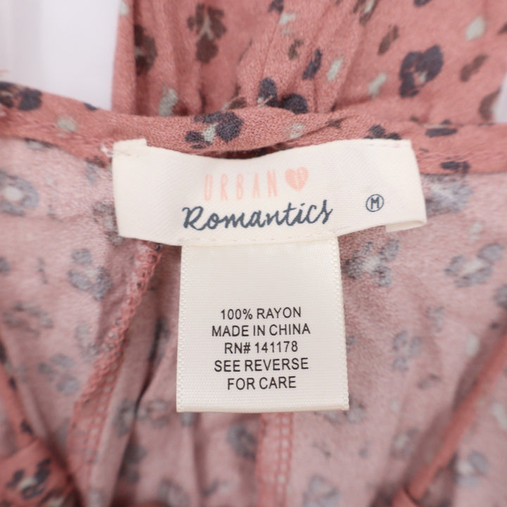 Urban Romantics Mauve Pink Leopard Print Halter Babydoll Tiered T-Back Top M