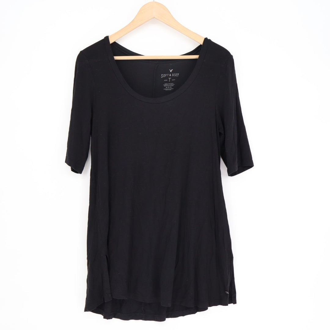 American Eagle Outfitters Soft & Sexy T-Shirt Womens Medium Black Short Sleeve