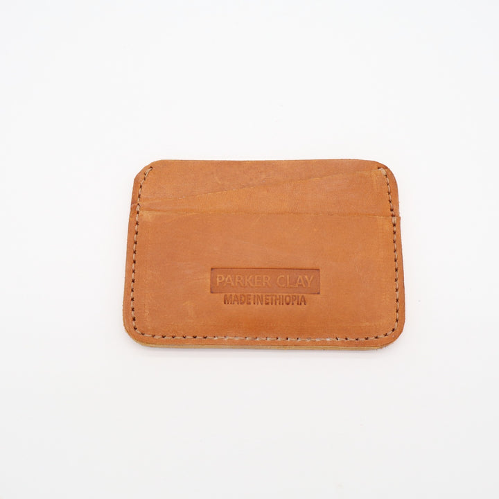 Parker Clay Womens Clutch Wallet Brown Honey Leather Two Credit Card Slots