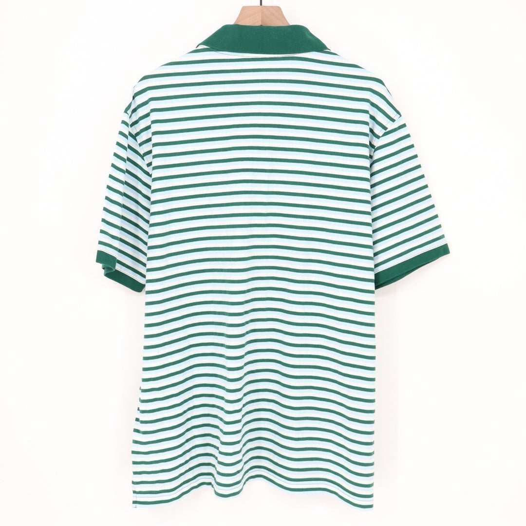 Walter Hagen Mens XXL Clubhouse Stripe Pique Polo Green Blue Short Sleeve Shirt