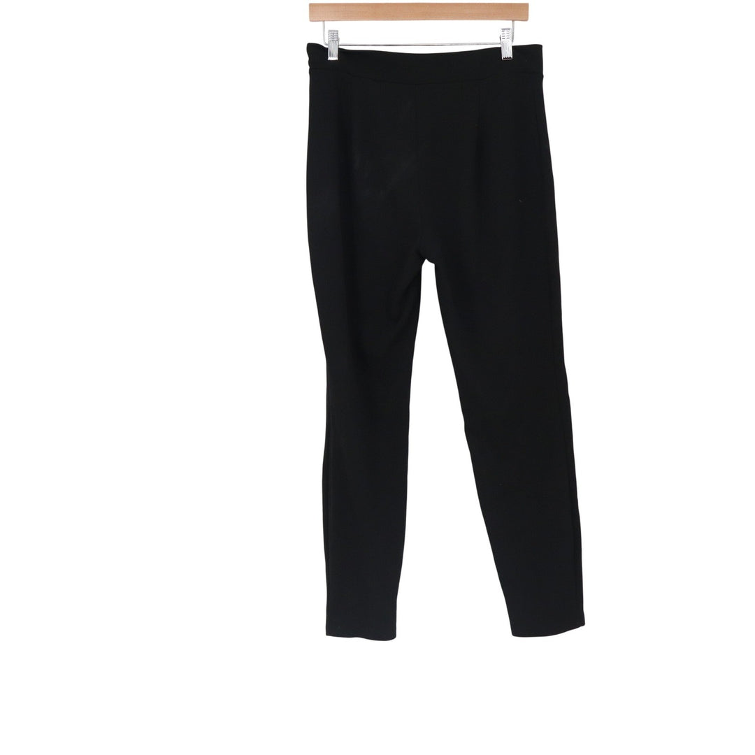 SHEIN Black High Waisted Tapered Trousers with Ankle Slit Front Seam Size L 8/10