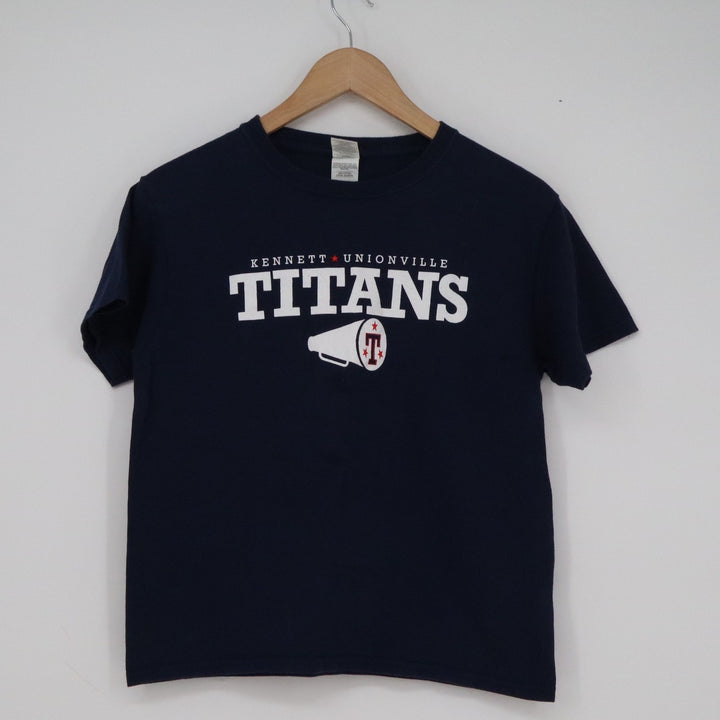 Gildan Titans Kennett Unionville Navy Blue Graphic Tee Youth Medium