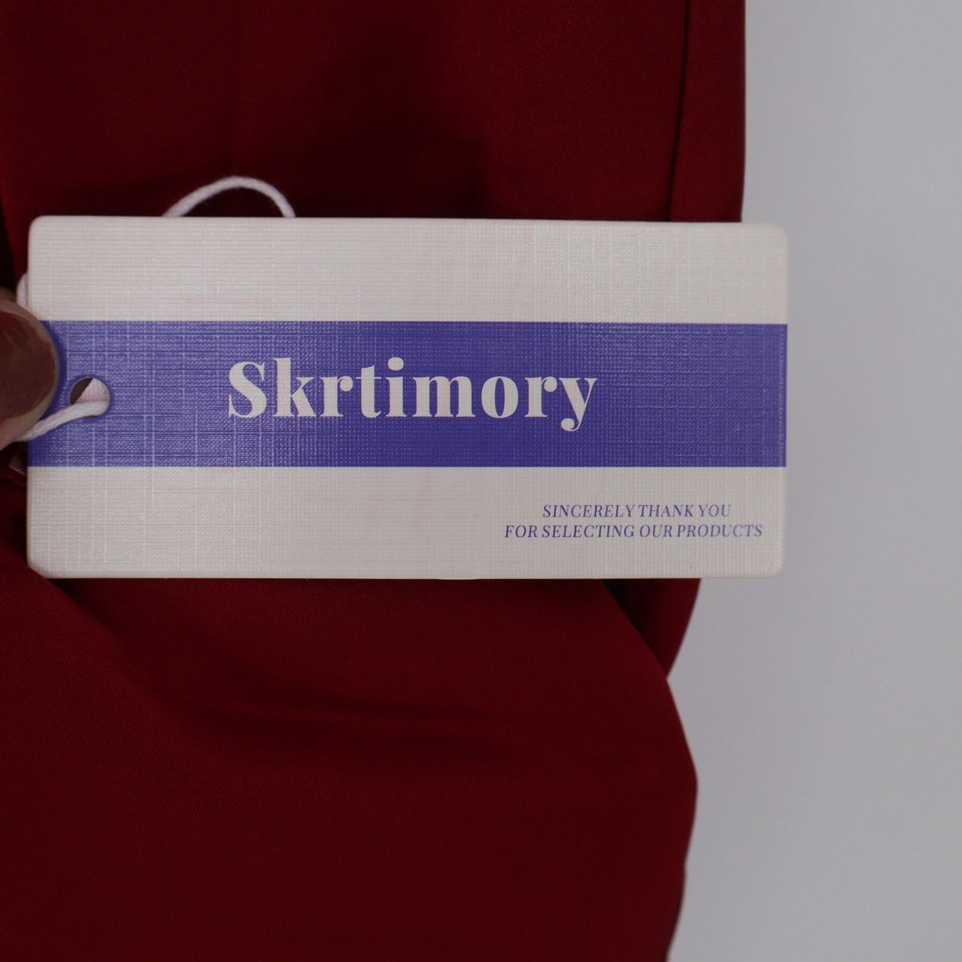 Skrtimory Wine Red Midi Skirt Size L Stretch Minimalist Solid Career Pull On
