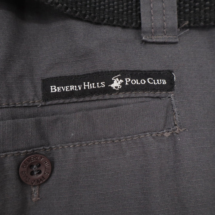 Beverly Hills Polo Club Cargo Shorts Mens 42 Grey Belted Utility Cotton Exc