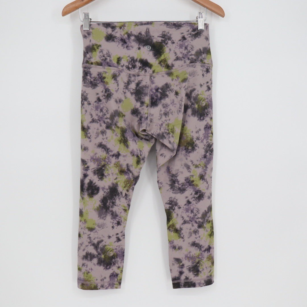 Lululemon Align Tie Dye Crop Leggings Size 8 Purple Green Athleisure