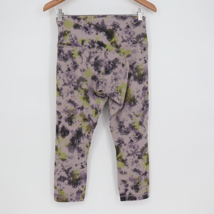 Lululemon Align Tie Dye Crop Leggings Size 8 Purple Green Athleisure