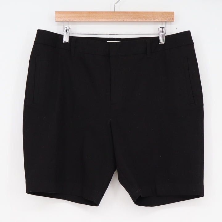 Coldwater Creek Natural Fit Black Cotton Stretch Bermuda Shorts Womens 16