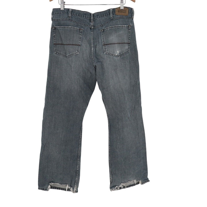 Wrangler Bootcut Jeans Mens 34x30 Blue Denim Preppy Distressed Comfy Relaxed Fit