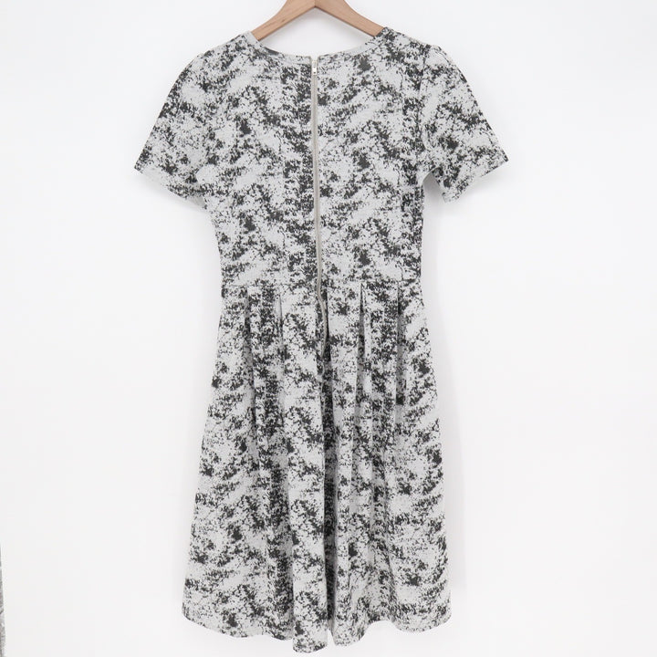 LuLaRoe Dress Womens S Amelia Gray Black White Abstract Splatter Print Excellent