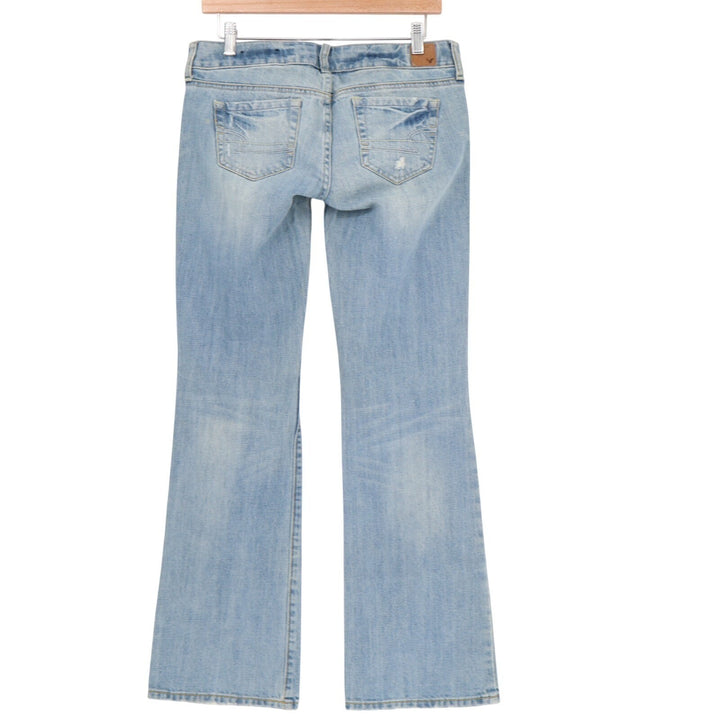 American Eagle Outfitters Jeans Womens 4L Blue Denim Distressed Stretch Straight