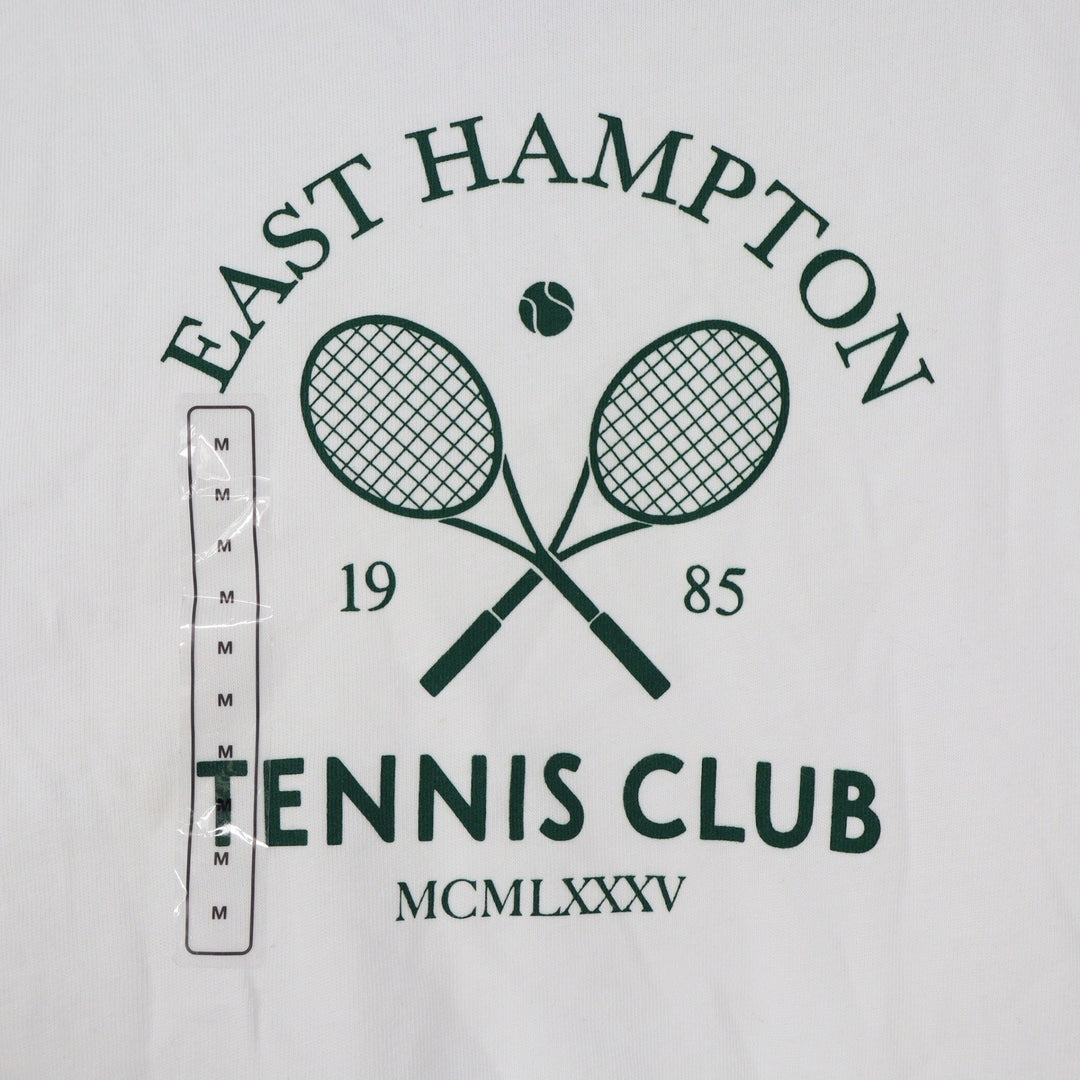 DSG Girls East Hampton Tennis Club Ringer Graphic T-Shirt White Size M 10-12
