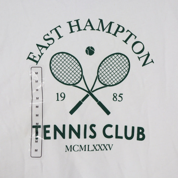 DSG Girls East Hampton Tennis Club Ringer Graphic T-Shirt White Size M 10-12