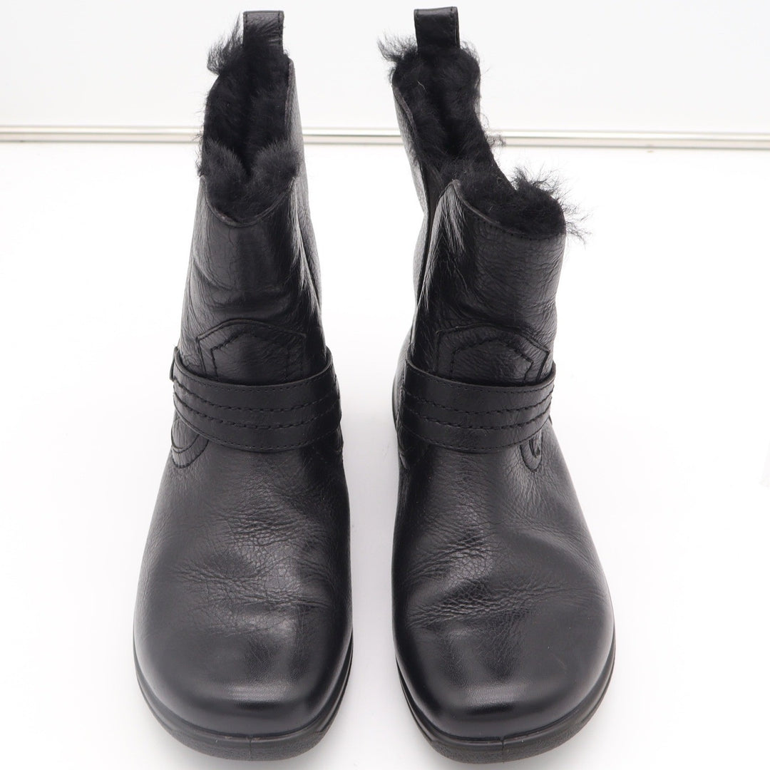 Abeo Zoey Black Leather Sheepskin Lined Harness Ankle Boots Womens 8