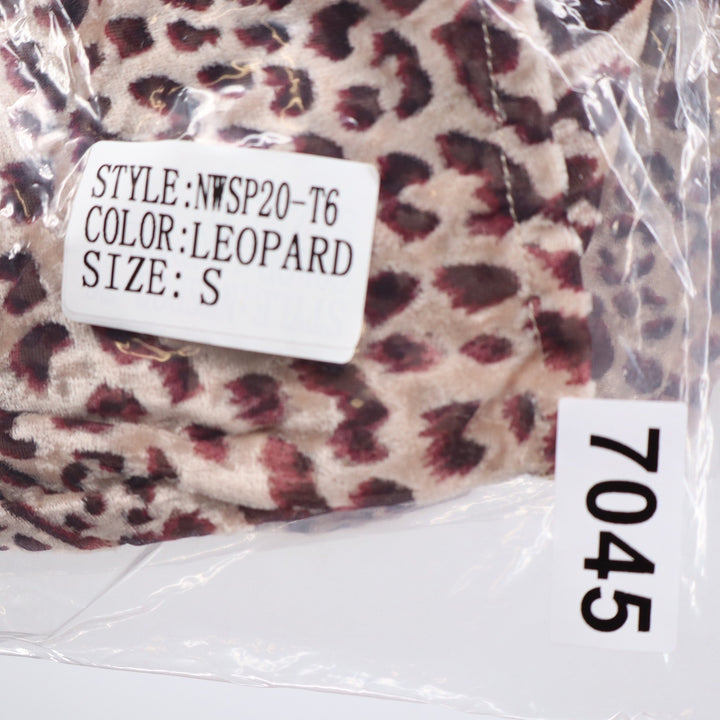 Naked Wardrobe Leopard Print Long Sleeve Crop Top Small Sweetheart Bust