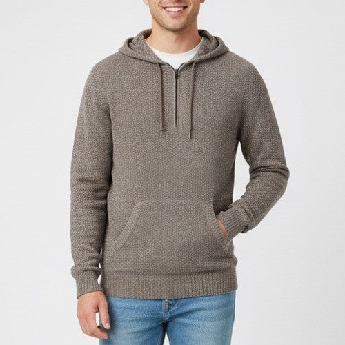 Flag & Anthem Men's Pullover Hoodie Sweater Knit Textured Gray Size M