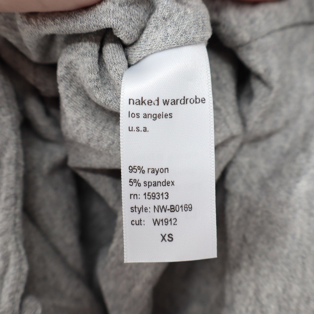 Naked Wardrobe Heather Gray Scoop Neck Sleeveless Bodysuit XS Womens