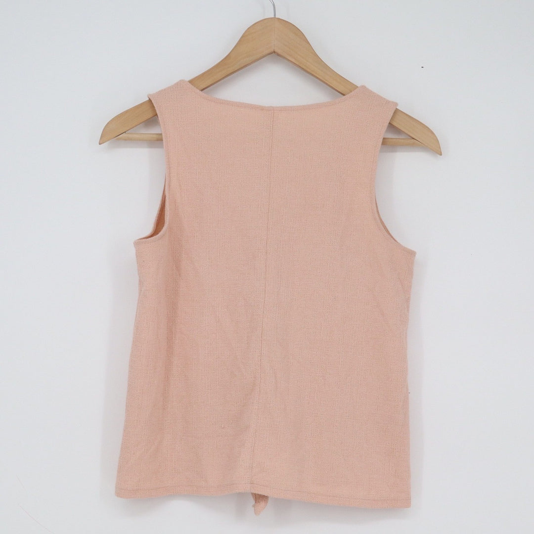 Old Navy Peach Textured Tie Front Button Down Tank Top Sleeveless XS
